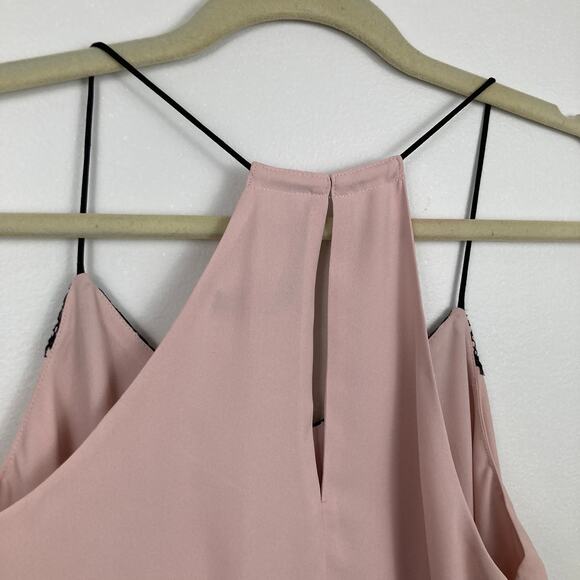 Y2K Express Womens S Pink Lace Trim Strappy Going Out Tank Top Coquette Fairy - Picture 7 of 7